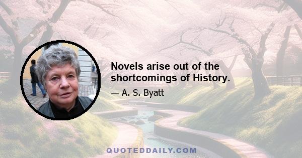 Novels arise out of the shortcomings of History.