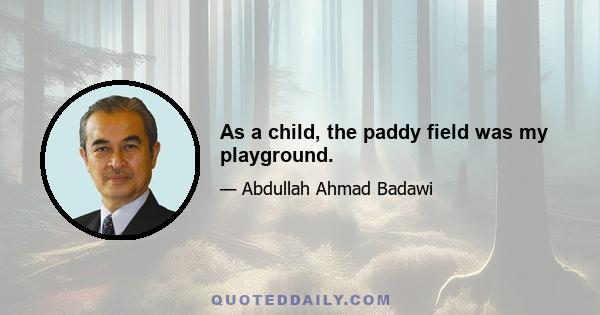 As a child, the paddy field was my playground.