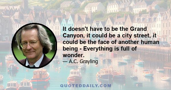 It doesn't have to be the Grand Canyon, it could be a city street, it could be the face of another human being - Everything is full of wonder.