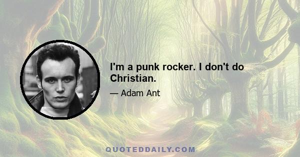 I'm a punk rocker. I don't do Christian.