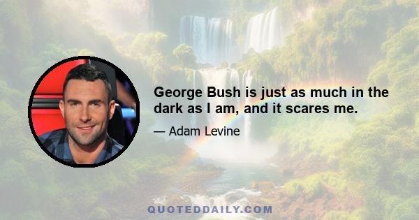 George Bush is just as much in the dark as I am, and it scares me.