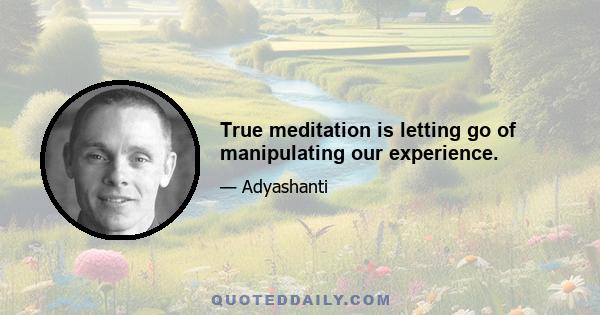 True meditation is letting go of manipulating our experience.