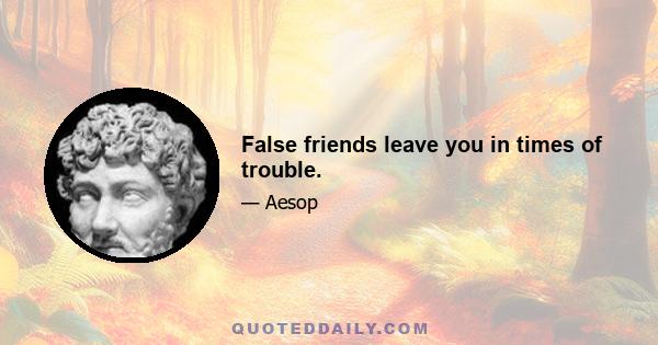 False friends leave you in times of trouble.