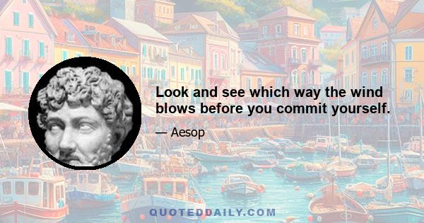 Look and see which way the wind blows before you commit yourself.