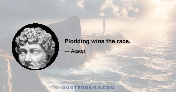 Plodding wins the race.