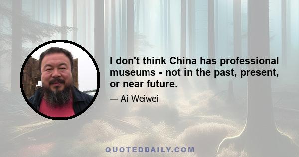 I don't think China has professional museums - not in the past, present, or near future.