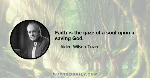 Faith is the gaze of a soul upon a saving God.