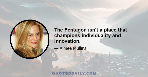 The Pentagon isn't a place that champions individuality and innovation.