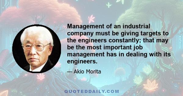 Management of an industrial company must be giving targets to the engineers constantly; that may be the most important job management has in dealing with its engineers.