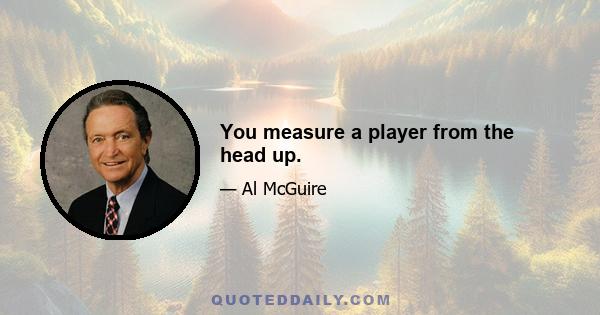 You measure a player from the head up.