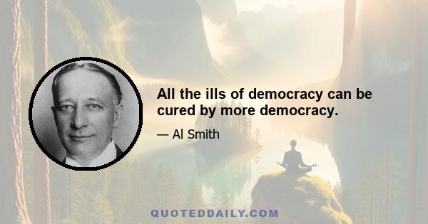 All the ills of democracy can be cured by more democracy.