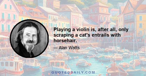 Playing a violin is, after all, only scraping a cat's entrails with horsehair.