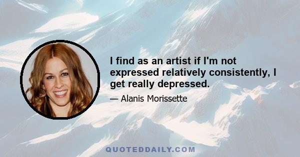 I find as an artist if I'm not expressed relatively consistently, I get really depressed.