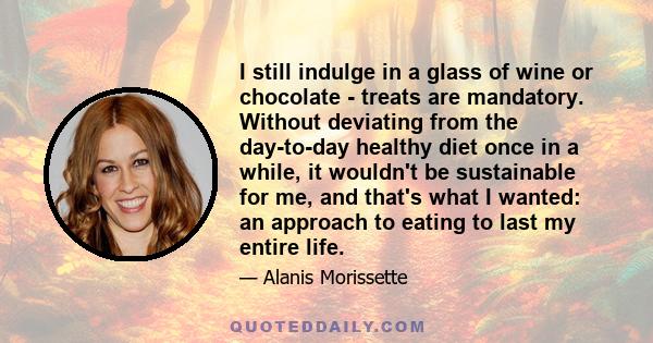 I still indulge in a glass of wine or chocolate - treats are mandatory. Without deviating from the day-to-day healthy diet once in a while, it wouldn't be sustainable for me, and that's what I wanted: an approach to