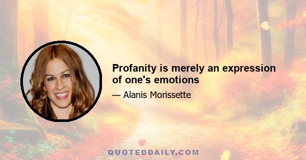 Profanity is merely an expression of one's emotions