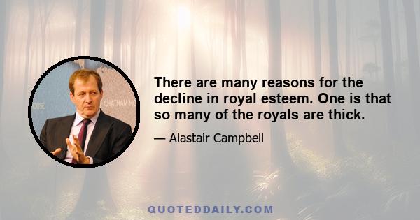 There are many reasons for the decline in royal esteem. One is that so many of the royals are thick.