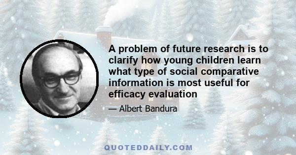 A problem of future research is to clarify how young children learn what type of social comparative information is most useful for efficacy evaluation