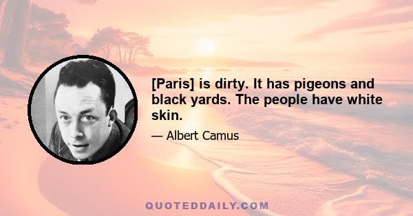 [Paris] is dirty. It has pigeons and black yards. The people have white skin.