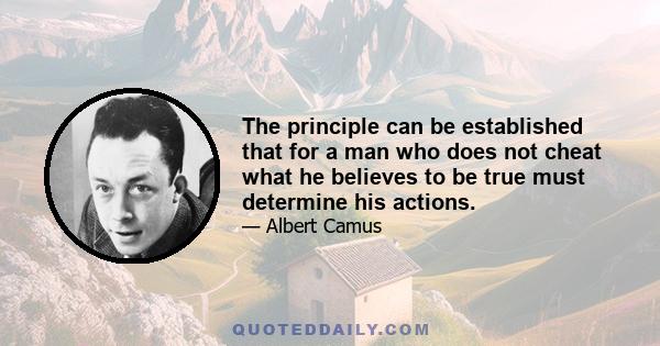 The principle can be established that for a man who does not cheat what he believes to be true must determine his actions.