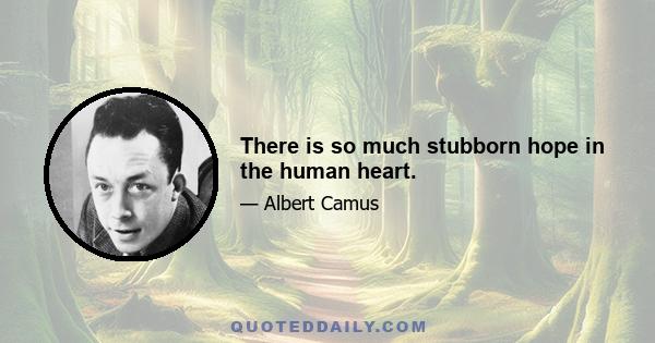 There is so much stubborn hope in the human heart.