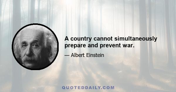 A country cannot simultaneously prepare and prevent war.