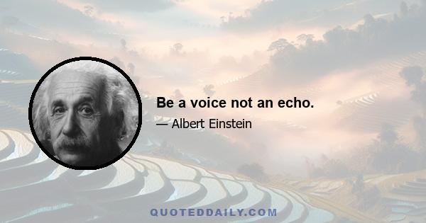 Be a voice not an echo.