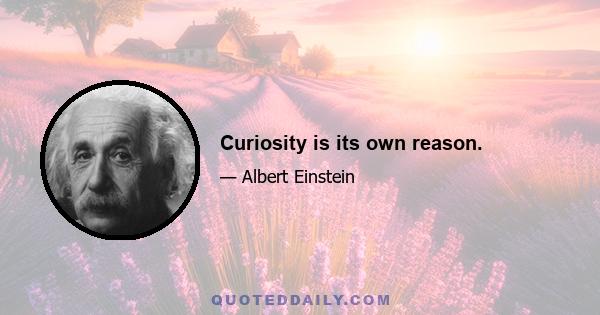 Curiosity is its own reason.