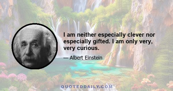 I am neither especially clever nor especially gifted. I am only very, very curious.