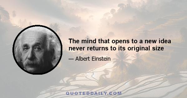 The mind that opens to a new idea never returns to its original size