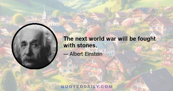 The next world war will be fought with stones.