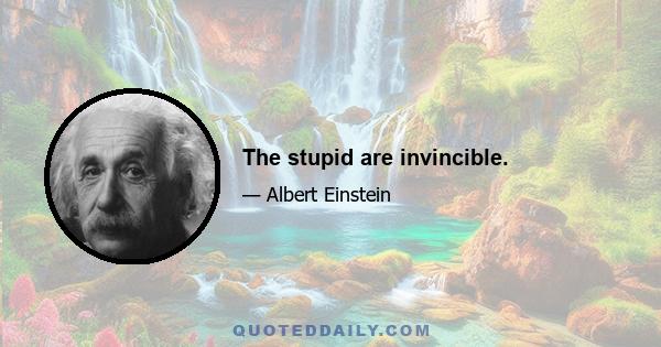 The stupid are invincible.