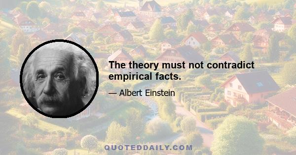 The theory must not contradict empirical facts.