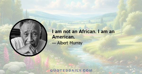 I am not an African. I am an American.