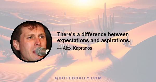 There's a difference between expectations and aspirations.