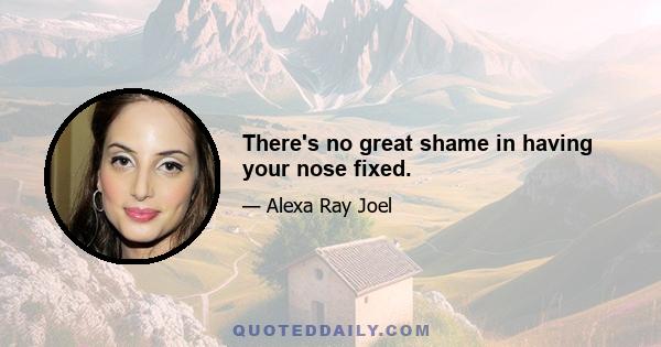 There's no great shame in having your nose fixed.