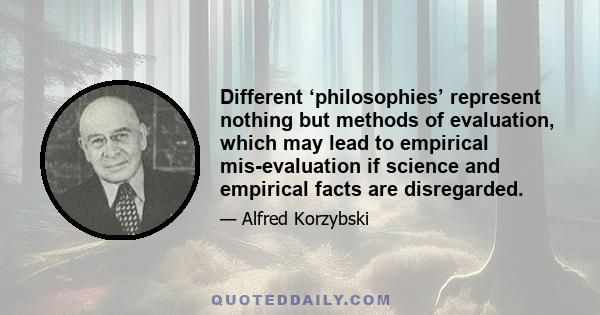 Different ‘philosophies’ represent nothing but methods of evaluation, which may lead to empirical mis-evaluation if science and empirical facts are disregarded.