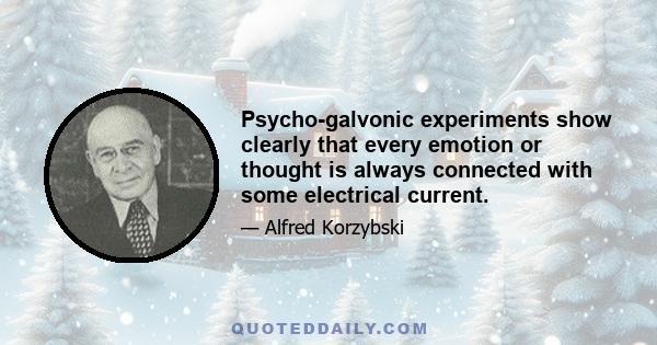 Psycho-galvonic experiments show clearly that every emotion or thought is always connected with some electrical current.