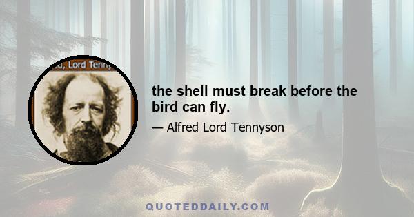 the shell must break before the bird can fly.