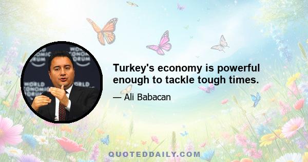 Turkey's economy is powerful enough to tackle tough times.