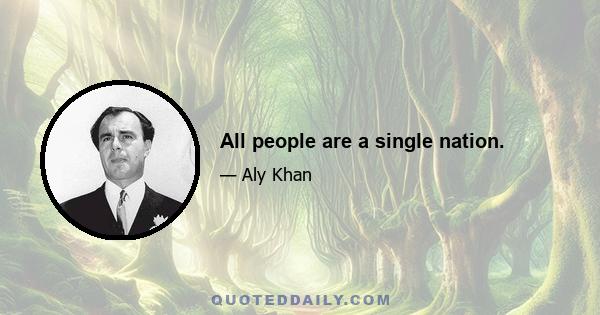 All people are a single nation.