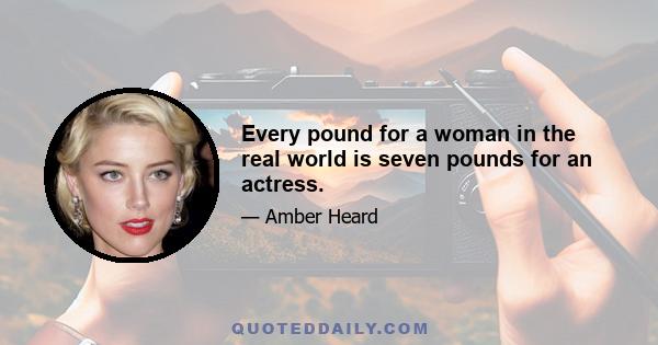 Every pound for a woman in the real world is seven pounds for an actress.