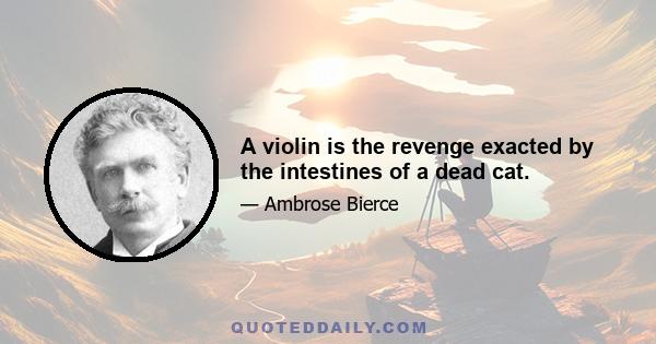 A violin is the revenge exacted by the intestines of a dead cat.