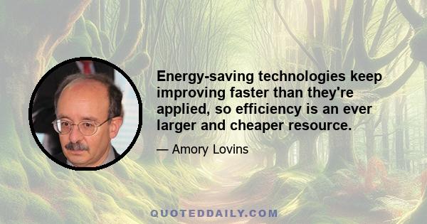 Energy-saving technologies keep improving faster than they're applied, so efficiency is an ever larger and cheaper resource.