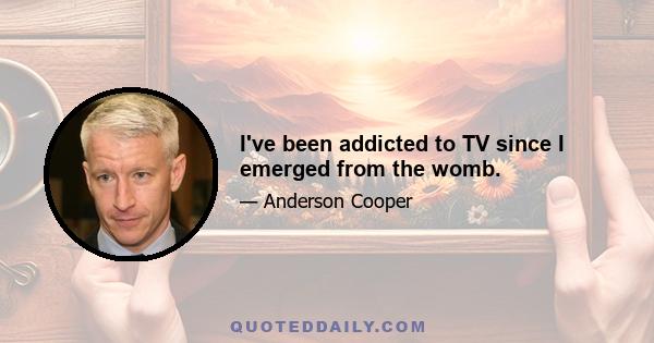 I've been addicted to TV since I emerged from the womb.