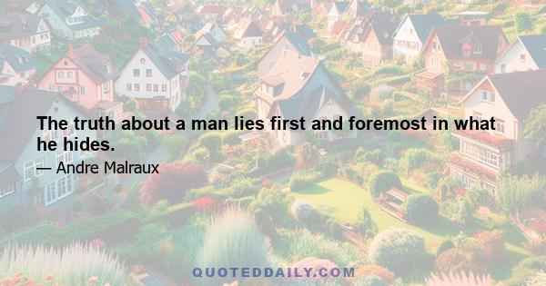 The truth about a man lies first and foremost in what he hides.