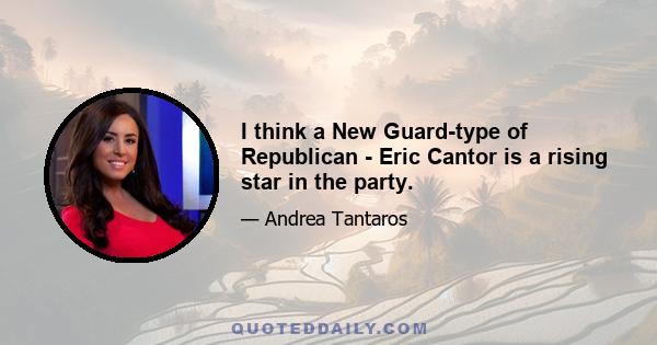 I think a New Guard-type of Republican - Eric Cantor is a rising star in the party.