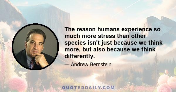 The reason humans experience so much more stress than other species isn't just because we think more, but also because we think differently.