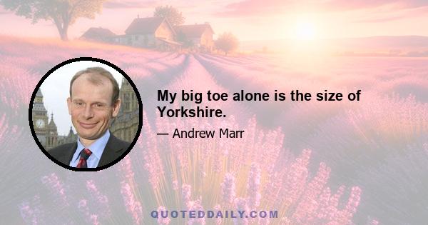 My big toe alone is the size of Yorkshire.