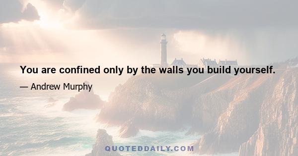 You are confined only by the walls you build yourself.