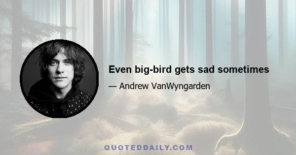 Even big-bird gets sad sometimes